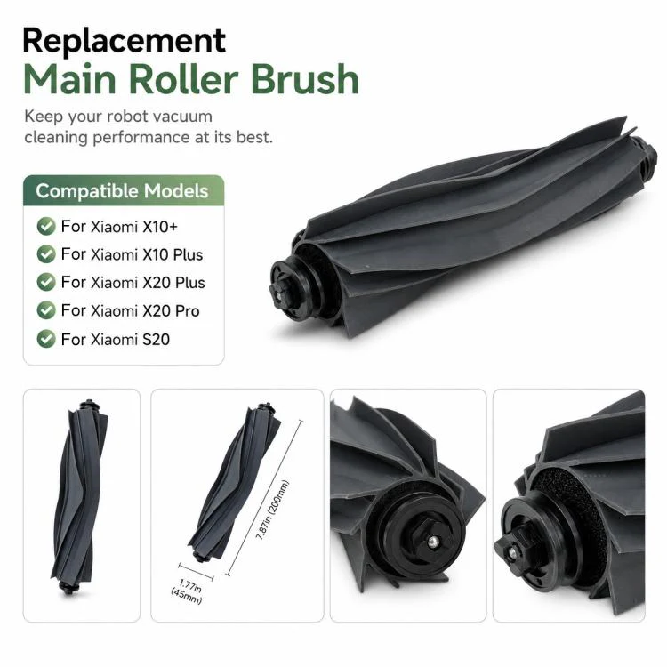 For Xiaomi Robot Vacuum X10 Plus / X20 Plus / S20 / S20 Plus / S10 / S10 Plus / S10 Pro Replacement Parts, Rubber Roller Brush - Image 3