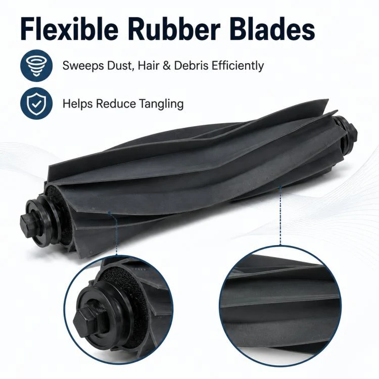 For Xiaomi Robot Vacuum X10 Plus / X20 Plus / S20 / S20 Plus / S10 / S10 Plus / S10 Pro Replacement Parts, Rubber Roller Brush - Image 5