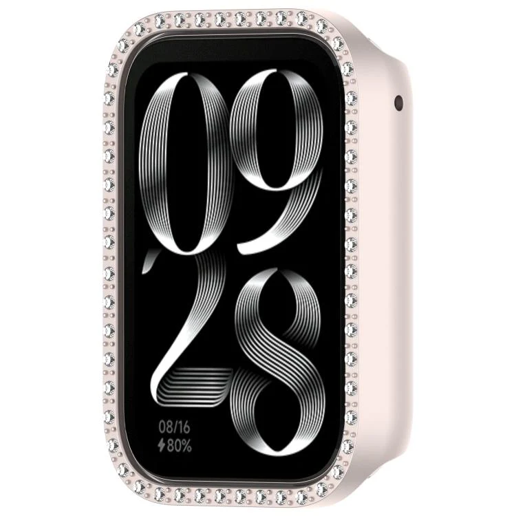 For Xiaomi Smart Band 10 Pro Ceramic Diamond Half Coverage Hollow PC Watch Protective Case(Matte Starlight) - Image 2