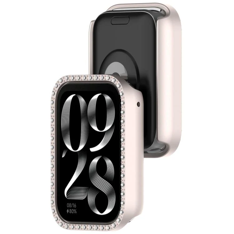 For Xiaomi Smart Band 10 Pro Ceramic Diamond Half Coverage Hollow PC Watch Protective Case(Matte Starlight) - Image 3