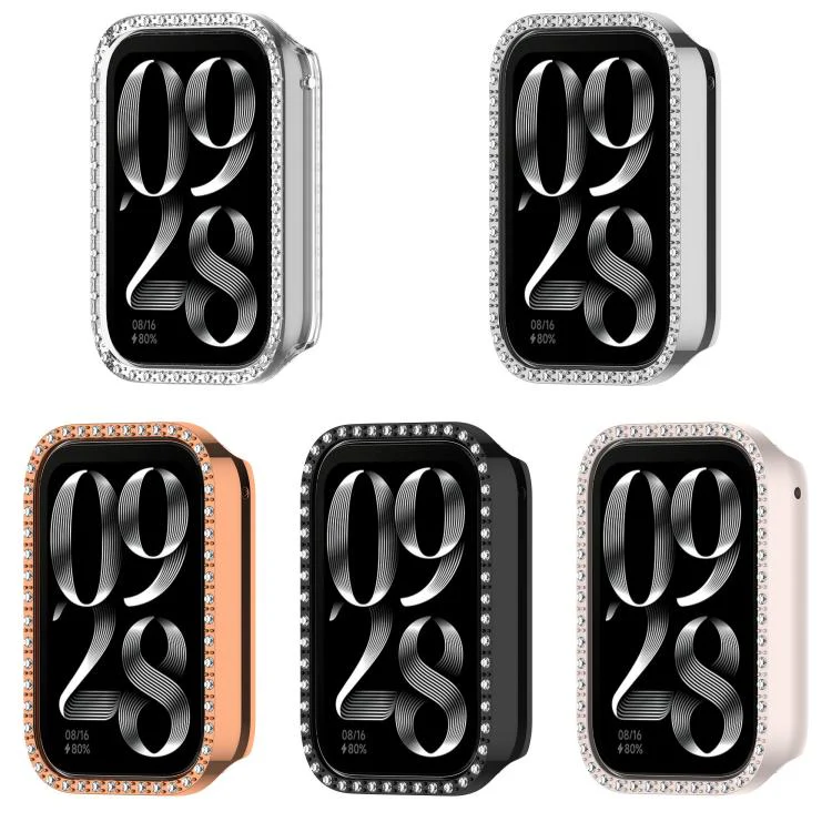 For Xiaomi Smart Band 10 Pro Ceramic Diamond Half Coverage Hollow PC Watch Protective Case(Matte Starlight) - Image 7