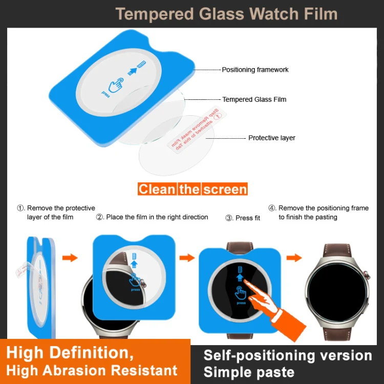 For Xiaomi Watch S5 46mm imak Tempered Glass Watch Film, Self-positioning Version - Image 6