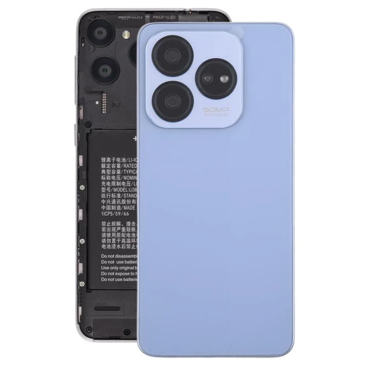 For ZTE Axon 60 Lite Glass Battery Back Cover with Middle Frame / Camera Lens Cover(Purple)