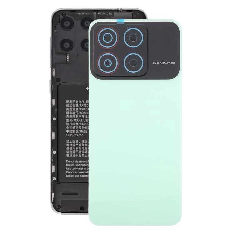 For ZTE Blade A35 Z2453 Plastic Battery Back Cover with Camera Lens Frame(Green)
