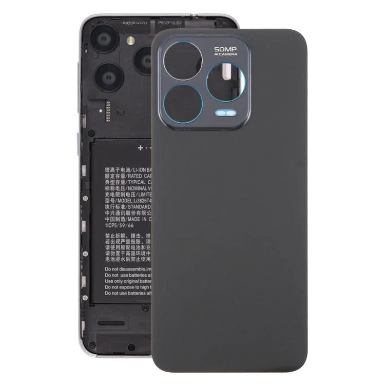 For ZTE Blade V70 Design Glass Battery Back Cover with Adhesive(Black)