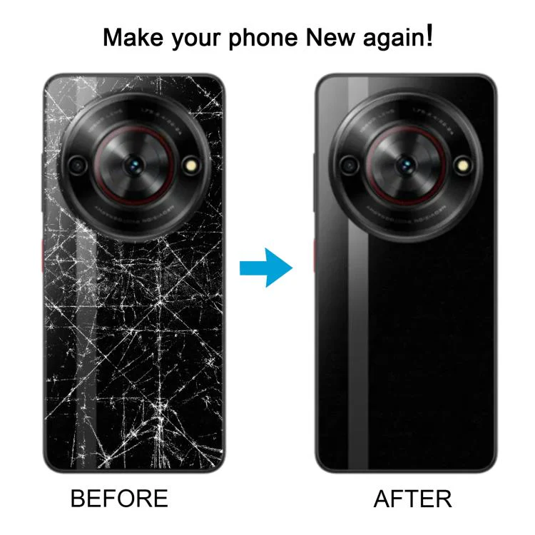 For ZTE nubia Focus Glass Battery Back Cover with Adhesive / Camera Lens Cover(Black) - Image 6