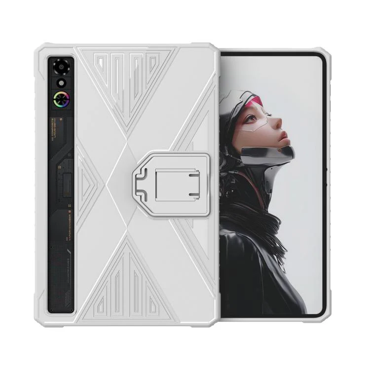 For ZTE RedMagic Astra / Tablet 3 Pro X-Type TPU Shockproof Tablet Case with Holder(White)
