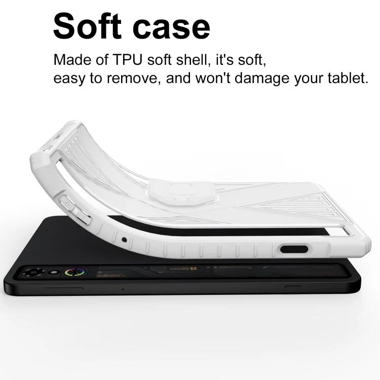 For ZTE RedMagic Astra / Tablet 3 Pro X-Type TPU Shockproof Tablet Case with Holder(White) - Image 4