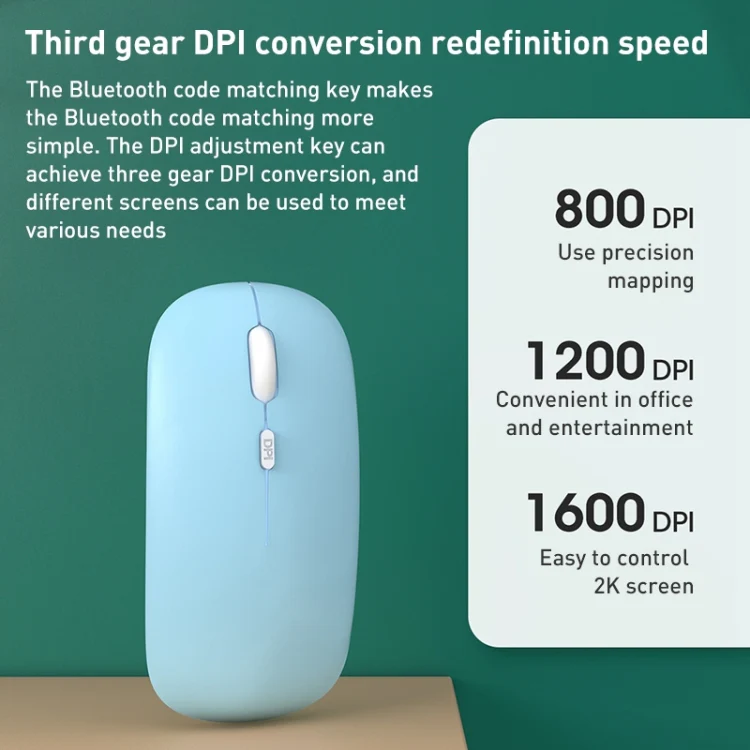 FOREV FVW312 1600dpi Bluetooth 2.4G Wireless Dual Mode Mouse(Blue) - Image 3