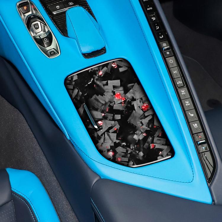 Forged Gold Foil Carbon Fiber Car Central Control Cup Cover Decorative Sticker for Chevrolet Corvette C8 2020-, Left Driver(Red) - Image 3