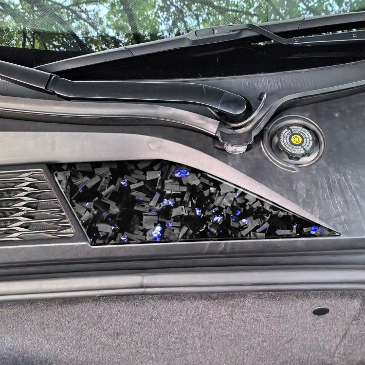 Forged Gold Foil Carbon Fiber Car Front Storage Vents Decorative Sticker for Chevrolet Corvette C8 2020-, Left Driver(Blue) - Image 3