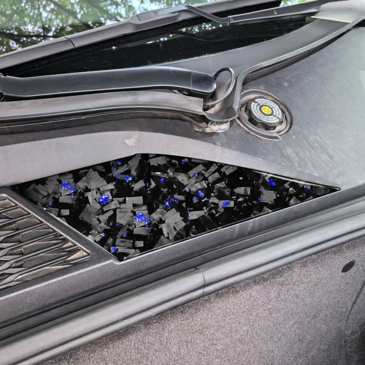 Forged Gold Foil Carbon Fiber Car Front Storage Vents Decorative Sticker for Chevrolet Corvette C8 2020-, Left Driver(Blue) - Image 4