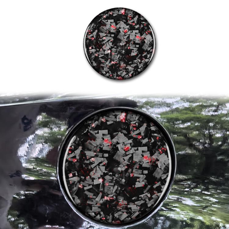 Forged Gold Foil Carbon Fiber Car Fuel Tank Cap Decorative Sticker for Chevrolet Corvette C8 2020-, Left and Right Driver(Red)