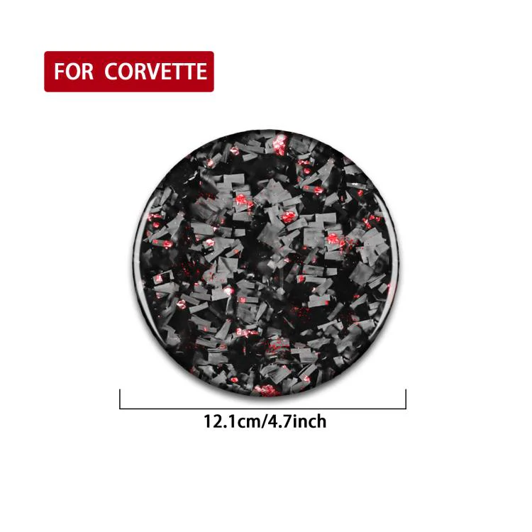 Forged Gold Foil Carbon Fiber Car Fuel Tank Cap Decorative Sticker for Chevrolet Corvette C8 2020-, Left and Right Driver(Red) - Image 2