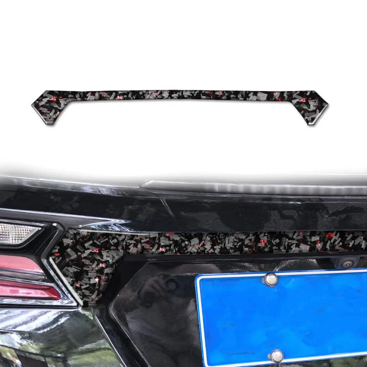 Forged Gold Foil Carbon Fiber Car Trunk Decorative Sticker for Chevrolet Corvette C8 2020-, Left and Right Driver(Red)