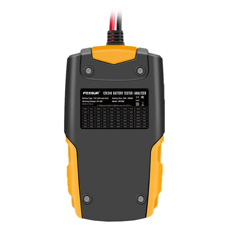 FOXSUR FBT200 12V / 24V Car Battery Tester(Orange) - Image 5