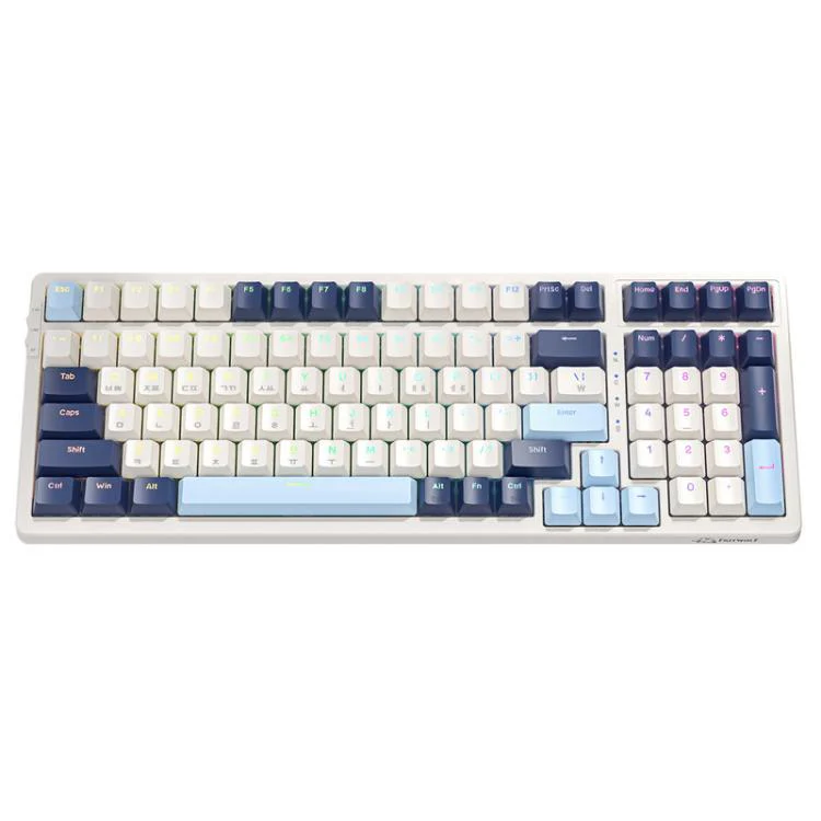 FREE WOLF K8 Korean Bluetooth Wireless Tri-Mode Mechanical Keyboard Hot-swappable Gaming Keyboard(Blueberry Blue Switch)