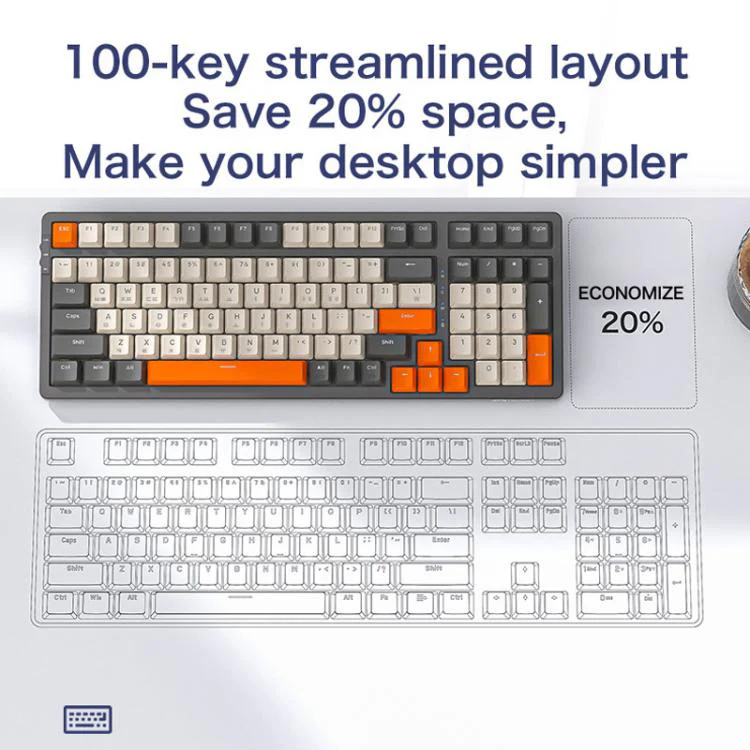 FREE WOLF K8 Korean Bluetooth Wireless Tri-Mode Mechanical Keyboard Hot-swappable Gaming Keyboard(Microglow Red Switch) - Image 3