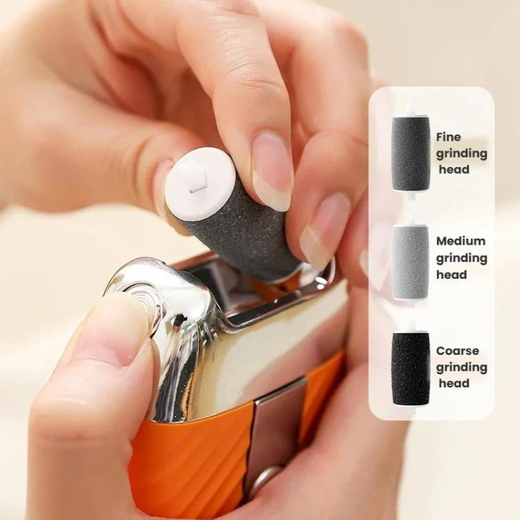 Fully Automatic Electric Foot File Rechargeable Home Callus & Dead Skin Remover Portable Foot Scrubber(Orange) - Image 7