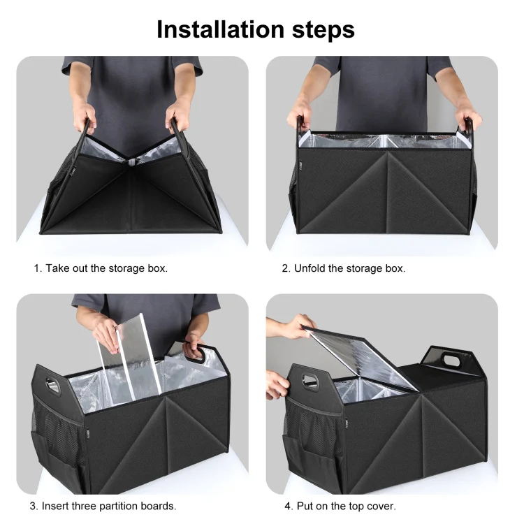 FunAdd Foldable Storage Fresh Box Vehicle Trunk Organizer Bag Transportation Fresh-keeping Box (Black) - Image 11