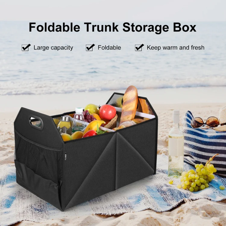 FunAdd Foldable Storage Fresh Box Vehicle Trunk Organizer Bag Transportation Fresh-keeping Box (Black) - Image 2