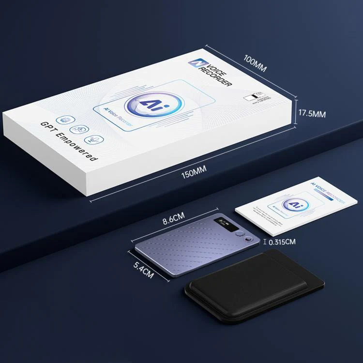 FW920DLT Ultra-Thin Portable Card Voice Recorder AI Text Transcription & Intelligent Summary Audio Recorder, Spec: 64GB - Image 13