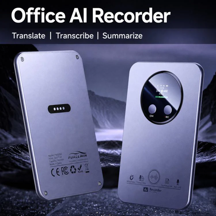 FW922H AI Smart Card Voice Recorder For Office Meetings 152 Languages Recognition Magnetic Suction Audio Recorder, Spec: 64GB - Image 2