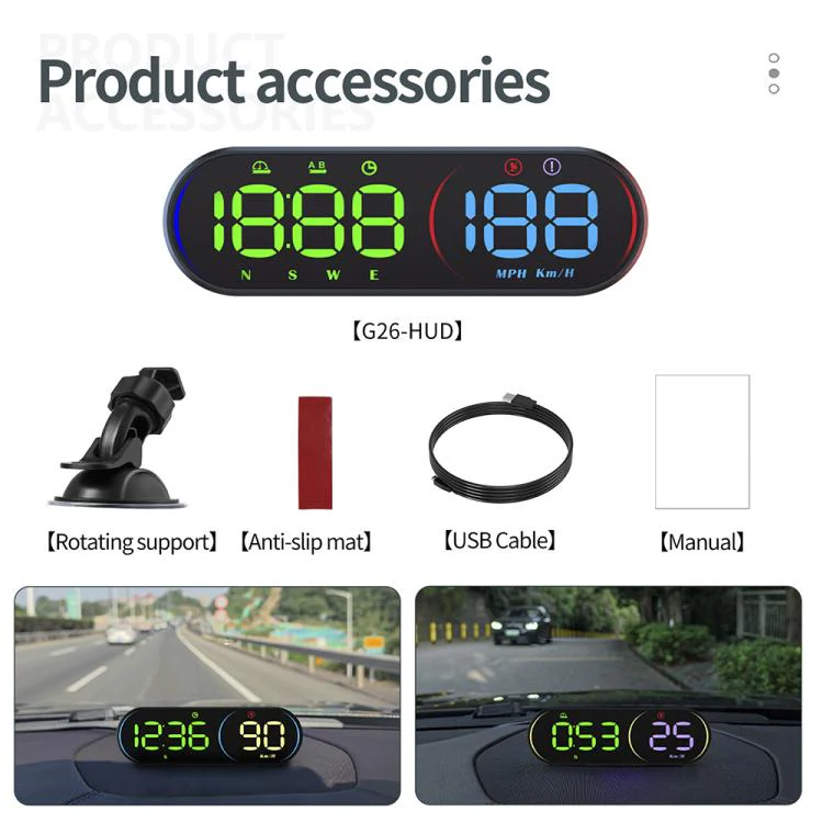 G26 Car GPS Display Head-Up Display Speedometer with Suction Cup Holder(Black) - Image 13