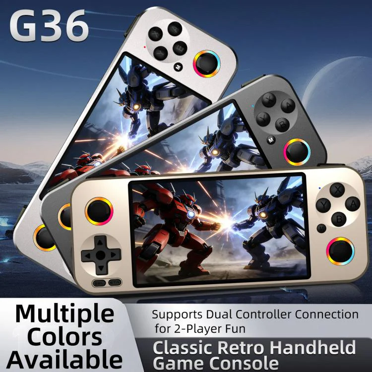 G36 4.5-inch IPS OLED Handheld Game Console Supports 23+ Emulators, External TF card:16G(Gold) - Image 2