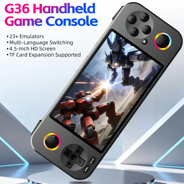 G36 4.5-inch IPS OLED Handheld Game Console Supports 23+ Emulators, External TF card:16G(Gold) - Image 3