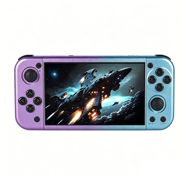 G50V 5-inch True-color Handheld Game Console Supports 19+ Emulators, External TF card:64G(Blue)
