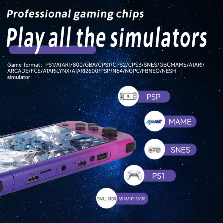 G50V 5-inch True-color Handheld Game Console Supports 19+ Emulators, External TF card:64G(Blue) - Image 6