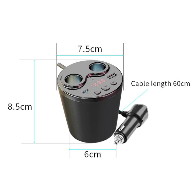 G63 Car Multi-function Bluetooth Charger Cup Support USB Charging / Navigation Broadcast, without Remote Control - Image 2