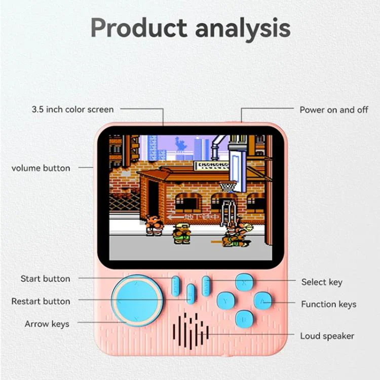 G7 3.5 inch Screen Portable Retro Nostalgic Games Console Built-in 666 Games, Model:Double(Blue) - Image 11