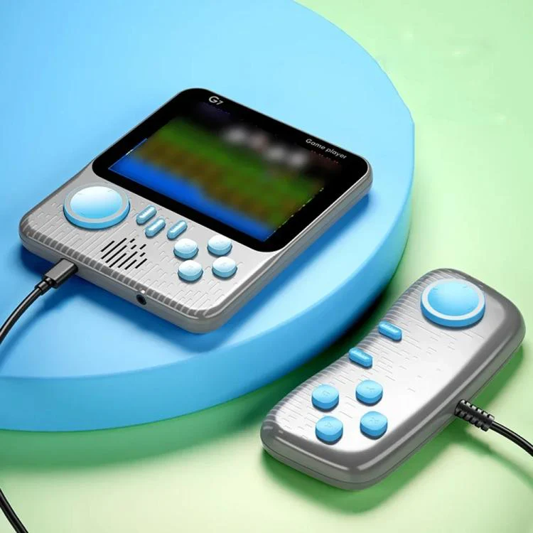 G7 3.5 inch Screen Portable Retro Nostalgic Games Console Built-in 666 Games, Model:Double(Grey)