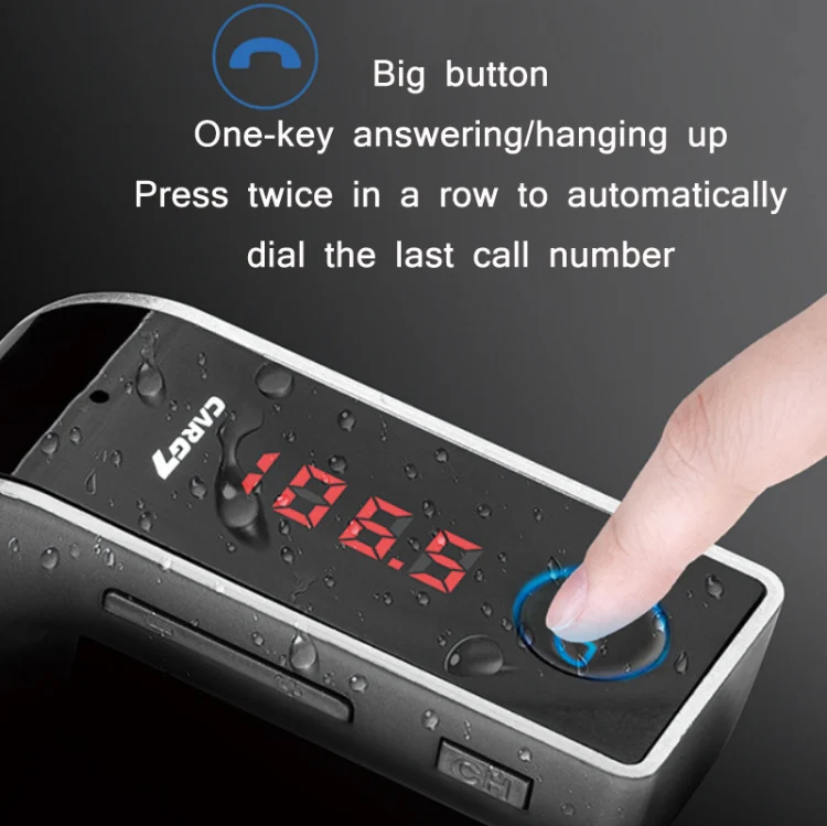 G7 Car Hands-Free Bluetooth FM Player MP3(Pink) - Image 6