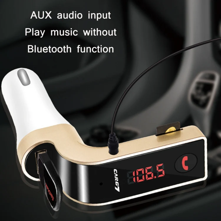 G7 Car Hands-Free Bluetooth FM Player MP3(Rose Gold) - Image 7