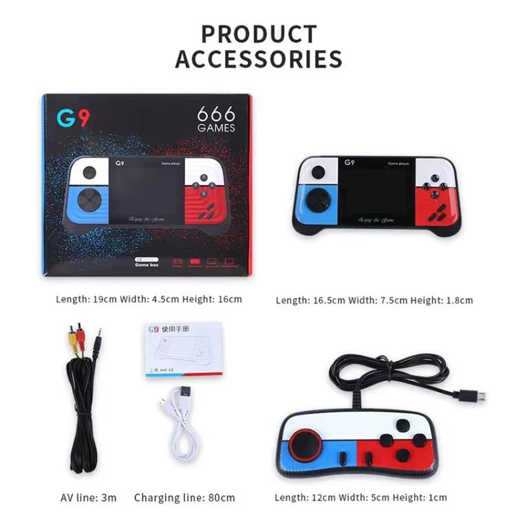 G9 3.0 inch Screen Portable Retro Handheld Video Game Console Built-in 600 Games, Model:Double(Red Blue) - Image 3