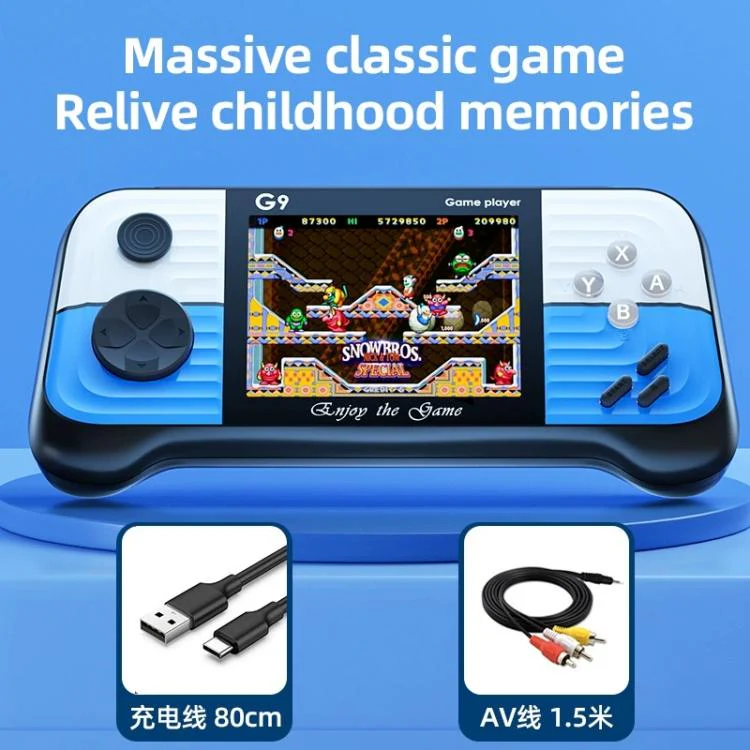 G9 3.0 inch Screen Portable Retro Handheld Video Game Console Built-in 600 Games, Model:Single(Blue) - Image 2