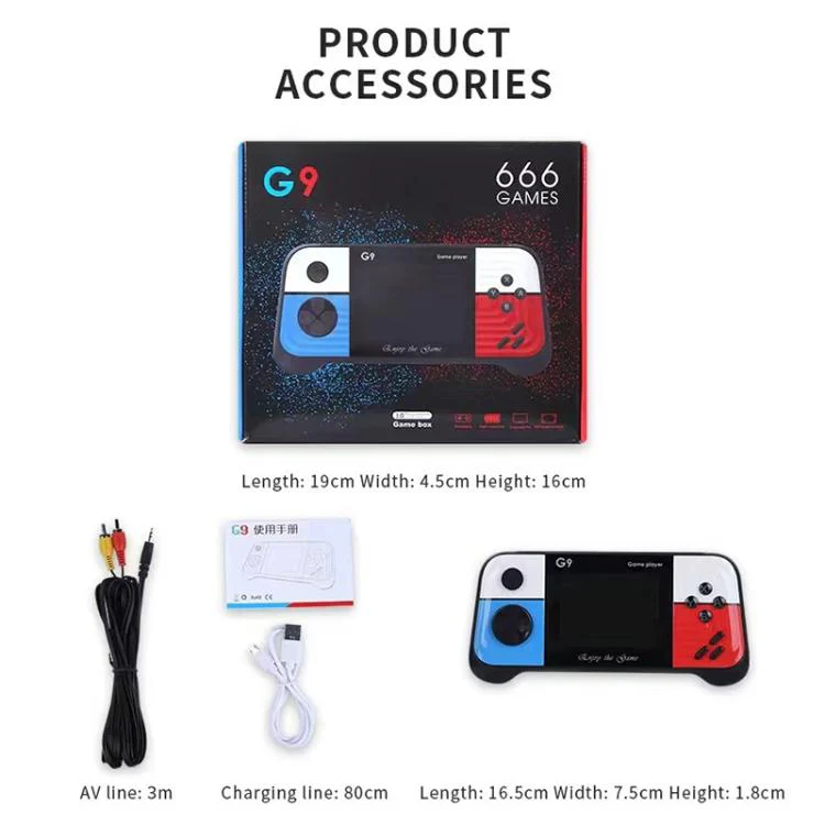 G9 3.0 inch Screen Portable Retro Handheld Video Game Console Built-in 600 Games, Model:Single(Red Blue) - Image 3