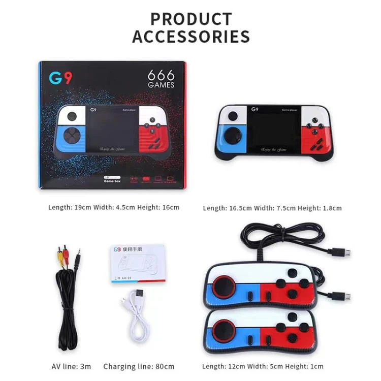 G9 3.0 inch Screen Portable Retro Handheld Video Game Console Built-in 600 Games, Model:Triple(Blue) - Image 3