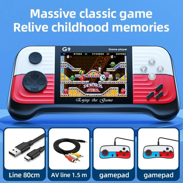 G9 3.0 inch Screen Portable Retro Handheld Video Game Console Built-in 600 Games, Model:Triple(Red) - Image 2
