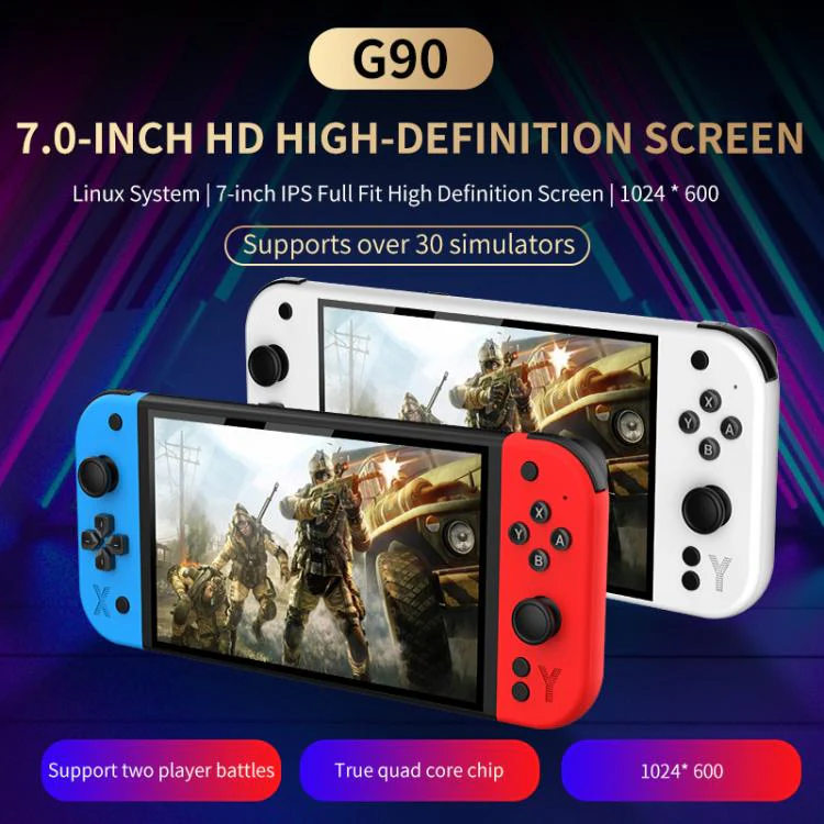 G90 7-inch IPS HD Handheld Game Console Supports 30+ Emulators, External TF card:64G(White) - Image 3