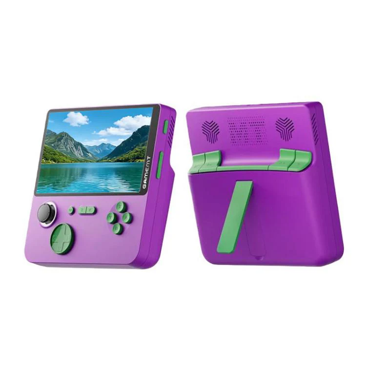 GAMEMT E5 5 Inch HD Screen Retro Game Console Dual-Core Processor Handheld, Spec: Raw Machine Without Games(Purple)