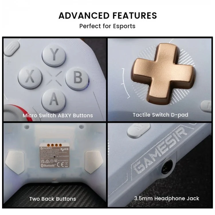 GameSir Cyclone 2 Bluetooth Wireless Game Controller, With Charging Base(White) - Image 4