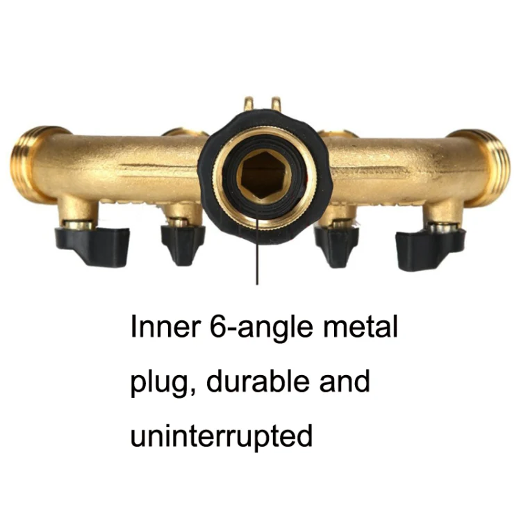 Garden Watering Agricultural Irrigation Family Car Wash Faucet Copper 4-way Ball Valve Water Divider(European Thread) - Image 5