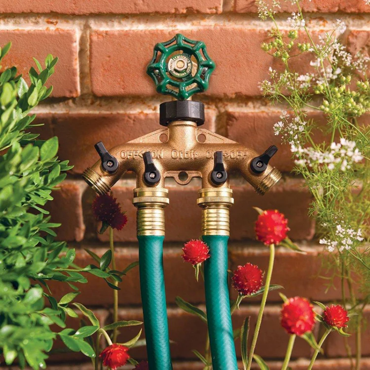 Garden Watering Agricultural Irrigation Family Car Wash Faucet Copper 4-way Ball Valve Water Divider(European Thread) - Image 7