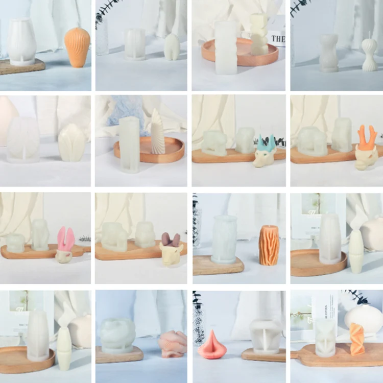 Geometric Scented Candle Silicone Mold, Specification: LZ-389+Tool Set - Image 2