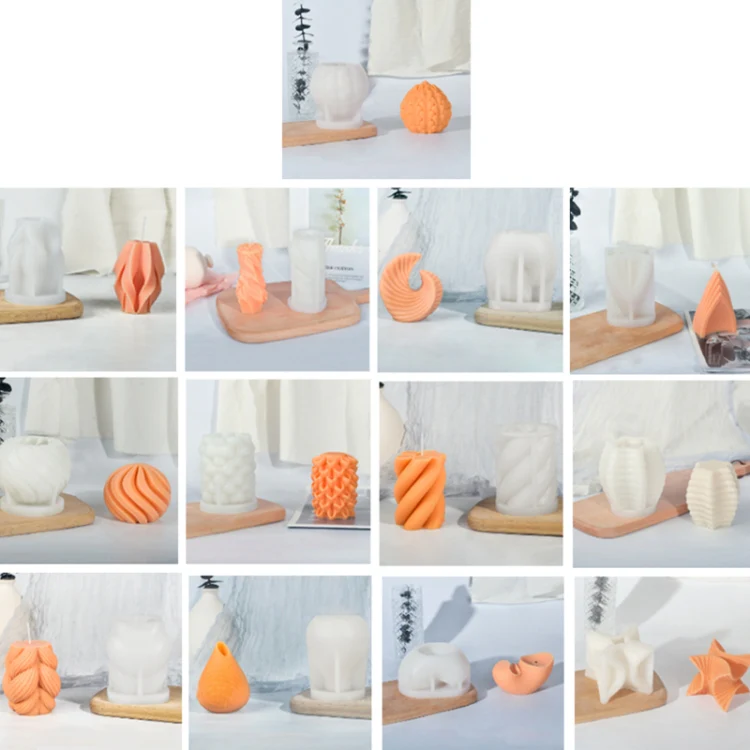 Geometric Scented Candle Silicone Mold, Specification: LZ-404+Tool Set - Image 2