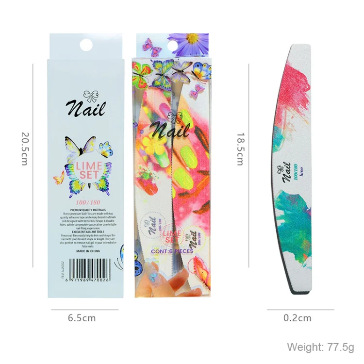 GJ0507 6 In 1 Nail Art Tools Polish Nails Scrub Strips(Flower) - Image 6